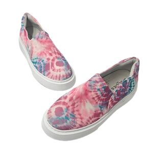 J/Slides Dusty Tie Dye Slip On Sneakers Pink Women's Size 8.5 Casual Comfort Run
